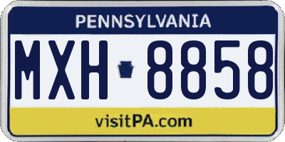 PA license plate MXH8858