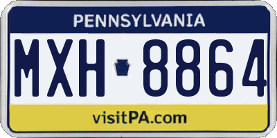 PA license plate MXH8864
