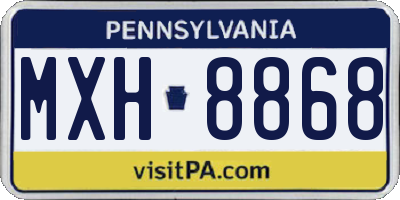 PA license plate MXH8868