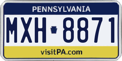 PA license plate MXH8871