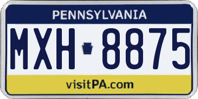 PA license plate MXH8875