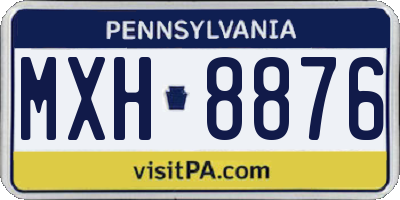 PA license plate MXH8876