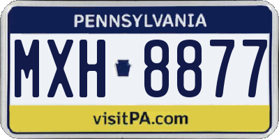 PA license plate MXH8877