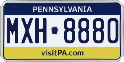 PA license plate MXH8880