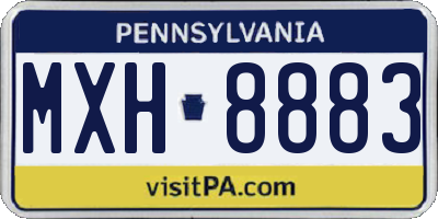PA license plate MXH8883