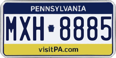 PA license plate MXH8885