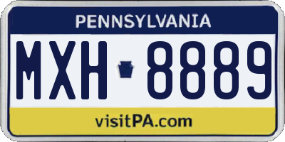PA license plate MXH8889