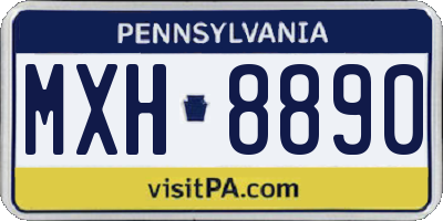 PA license plate MXH8890