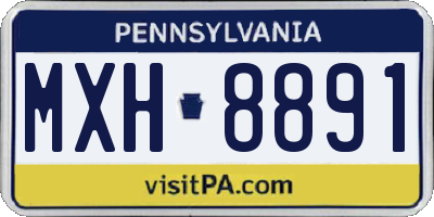 PA license plate MXH8891