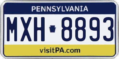 PA license plate MXH8893