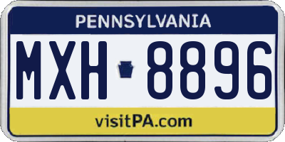 PA license plate MXH8896