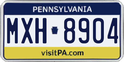 PA license plate MXH8904