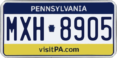 PA license plate MXH8905