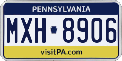 PA license plate MXH8906