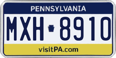 PA license plate MXH8910