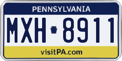PA license plate MXH8911