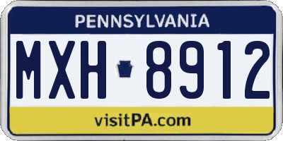 PA license plate MXH8912