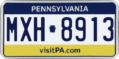 PA license plate MXH8913