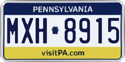 PA license plate MXH8915