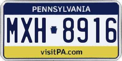 PA license plate MXH8916