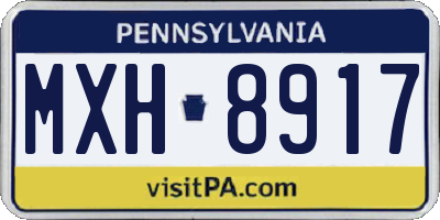 PA license plate MXH8917