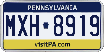 PA license plate MXH8919