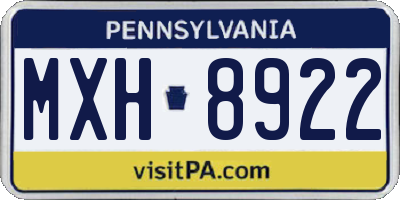 PA license plate MXH8922