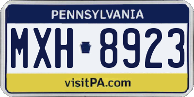 PA license plate MXH8923