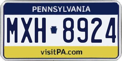 PA license plate MXH8924