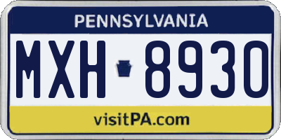 PA license plate MXH8930