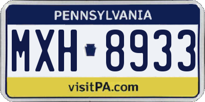 PA license plate MXH8933