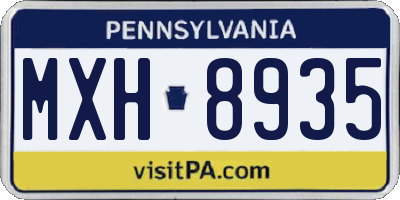 PA license plate MXH8935