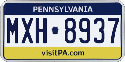 PA license plate MXH8937