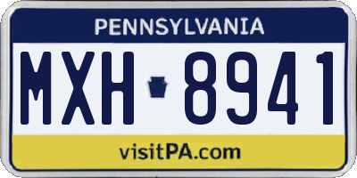 PA license plate MXH8941