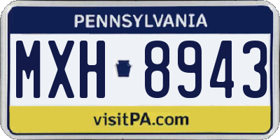 PA license plate MXH8943