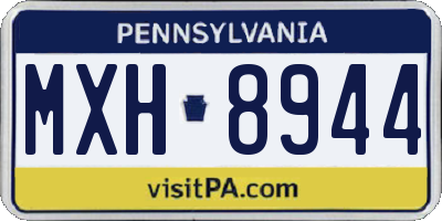PA license plate MXH8944