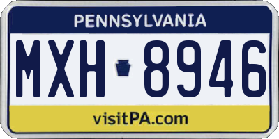 PA license plate MXH8946