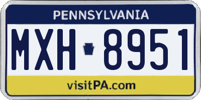 PA license plate MXH8951