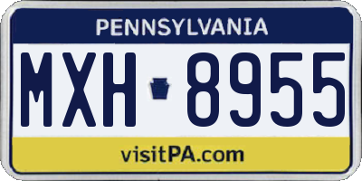 PA license plate MXH8955