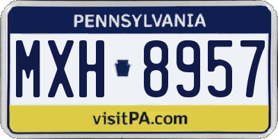 PA license plate MXH8957