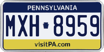 PA license plate MXH8959