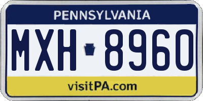 PA license plate MXH8960
