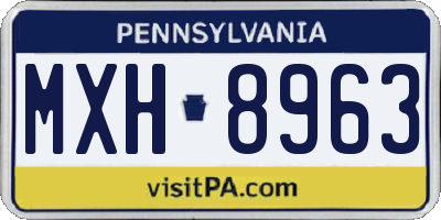 PA license plate MXH8963