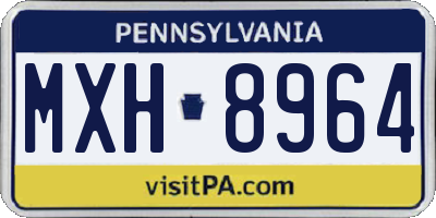 PA license plate MXH8964