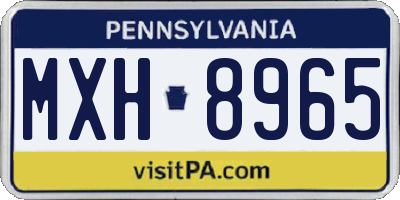 PA license plate MXH8965