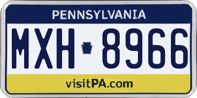 PA license plate MXH8966