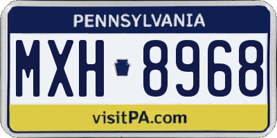 PA license plate MXH8968