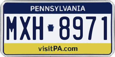 PA license plate MXH8971