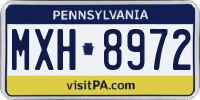 PA license plate MXH8972
