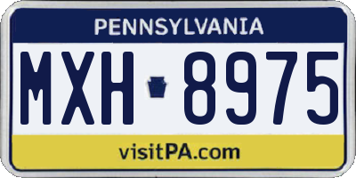 PA license plate MXH8975